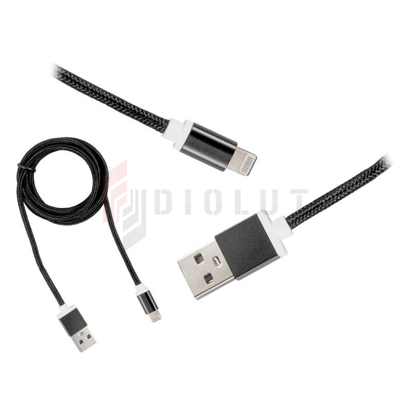 Kabel USB - iPhone 5p, 1 m, czarny.