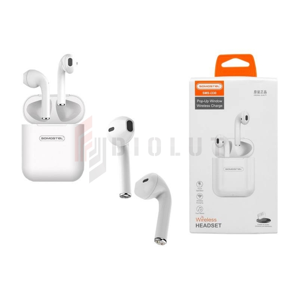 Słuchawki douszne Bluetooth Somostel Earbuds TWS I330 + etui ładujące, białe.