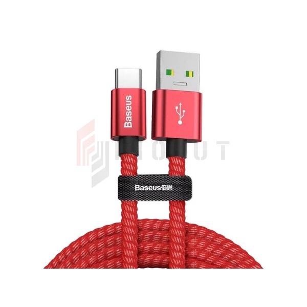 Baseus kabel Double Fast, USB - USB-C, 1,0 m, 5 A, czerwony.