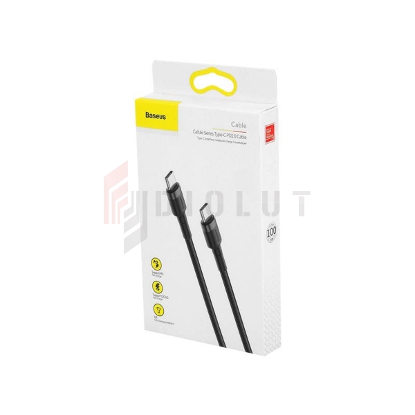 Kabel Type-C -Type-C Baseus, 1 m, 60 W, 3 A, Quick Charge 3.0, Power Delivery.