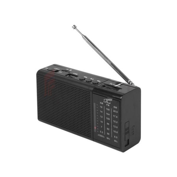 Radio przenośne LTC REGA z USB, TF, AUX, mini latarką LED i baterią BL-5C.