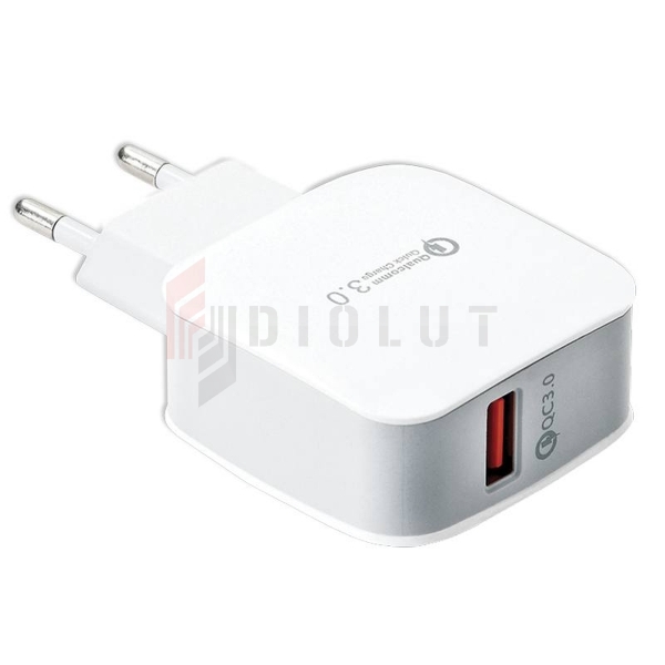 Ładowarka sieciowa LTC USB Quick Charger 100-240V QC 3.0 biała.