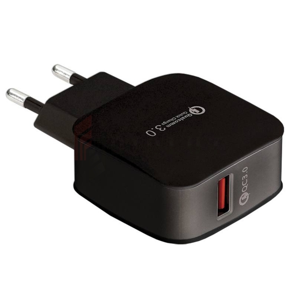 Ładowarka sieciowa LTC USB Quick Charger 100-240V QC 3.0 czarna.