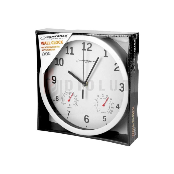 Zegar ścienny Esperanza Lyon biały
