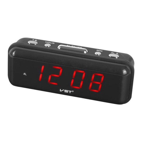 Budzik LED alarm zegarek VST-738, czerwony.