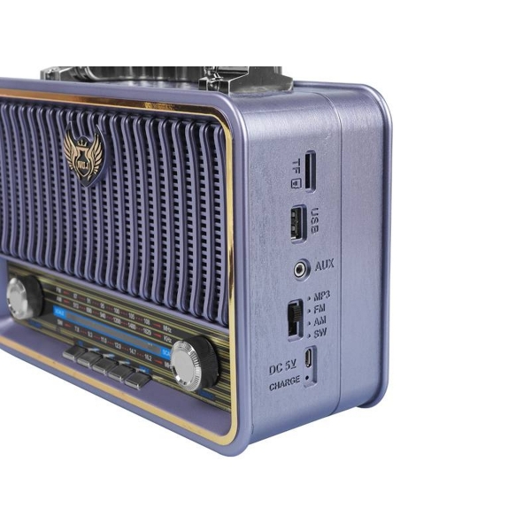 Radio przenośne FM/USB/SD/AUX/BT Retro, akumulator.