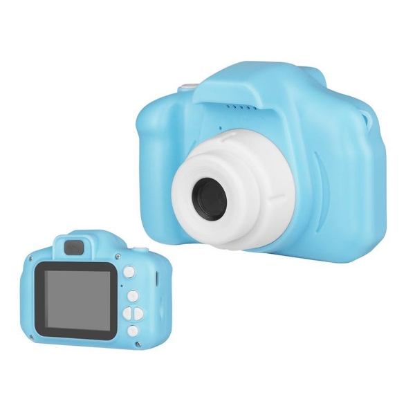 Aparat cyfrowy z funkcją kamery, kid-friendly, niebieski.