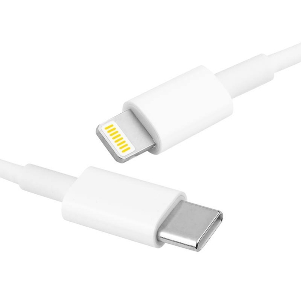 Kabel USB typu C - lighting, 5A, 1m, biały, HQ.