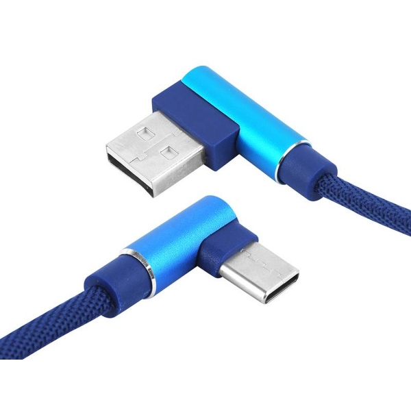 Kabel USB - USB C kątowy BLUE KK21U.