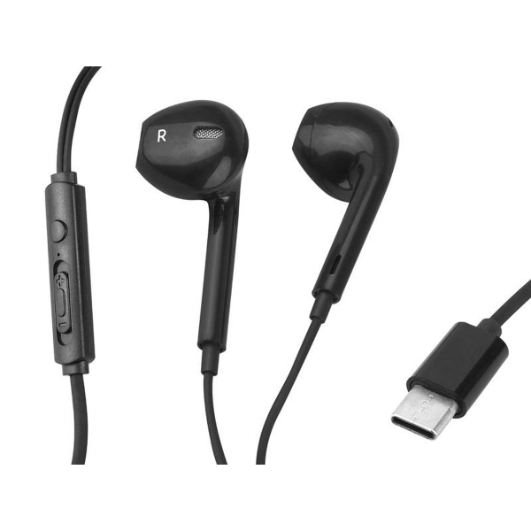 Słuchawki douszne Somostel SMS-CJ02, wtyk USB Type-C, czarne.