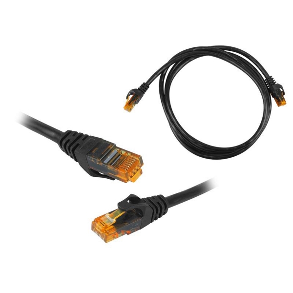 Kabel komp.sieciowy 1:1 8P8C CAT6E 1m  (patchcord) czarny.