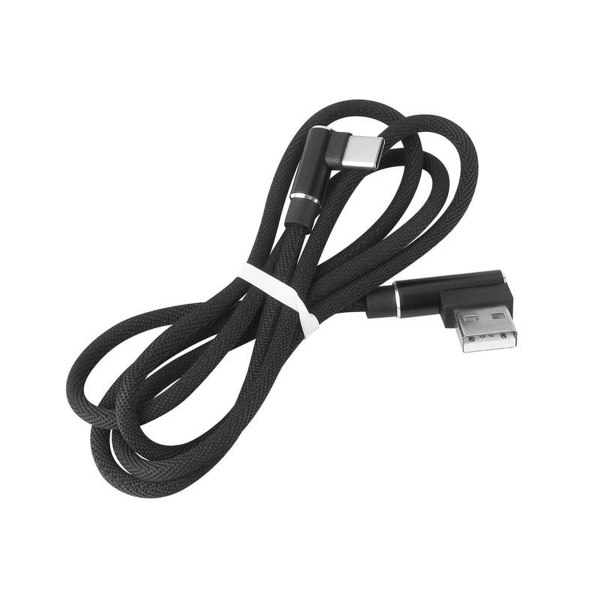 Kabel USB - USB C kątowy KK21P, czarny.