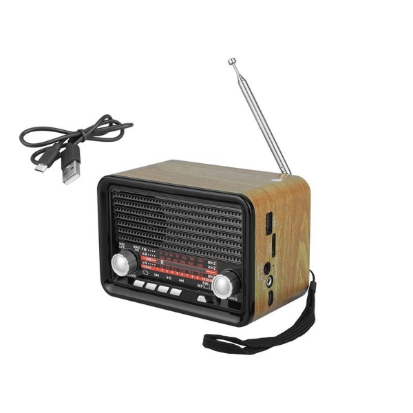 Radio przenośne RETRO MK-159BT Bluetooth FM USB TF AUX z akumulatorem 1200mAh 2xR20
