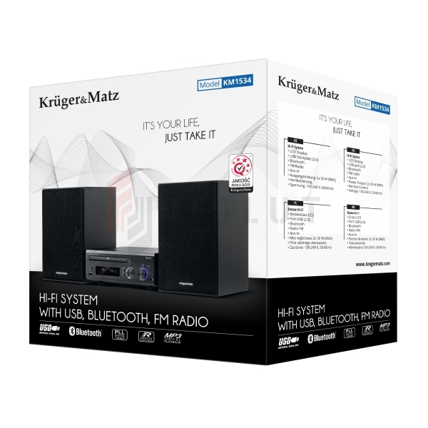 Wieża Kruger&Matz z CD, portem USB, Bluetooth i radiem FM
