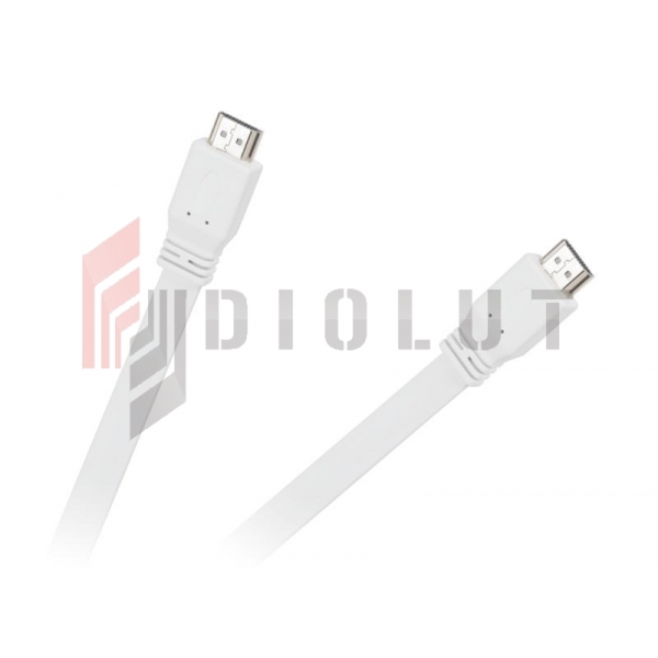 Kabel HDMI-HDMI płaski biały 1.4V 1.8M