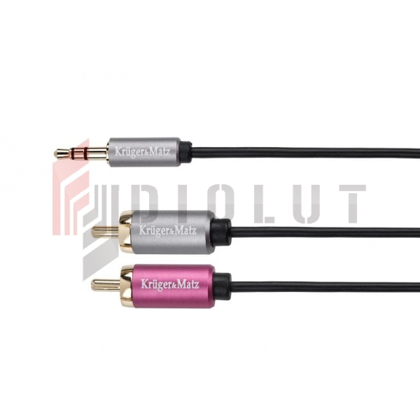 Kabel wtyk jack 3.5 - 2RCA stereo 3.0m Kruger&Matz
