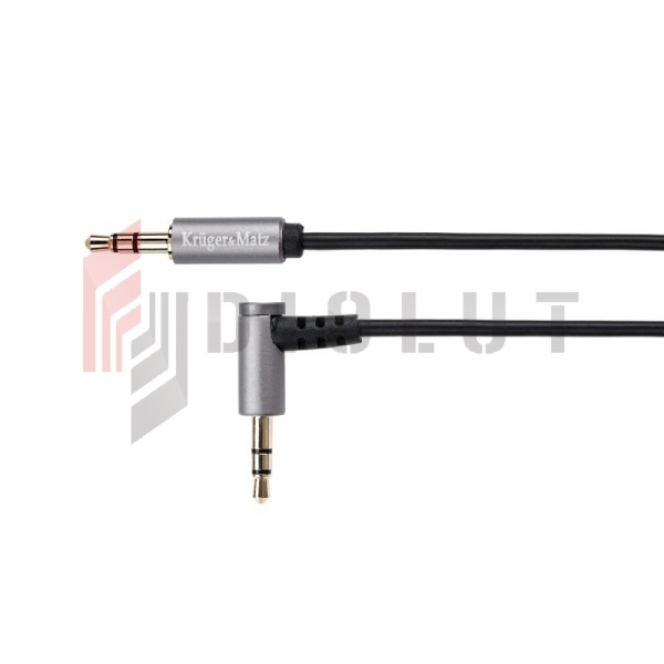 Kabel wtyk kątowy - wtyk prosty  jack 3.5  stereo 1.0m Kruger&Matz