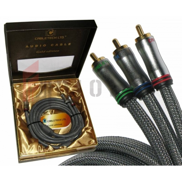 Kabel 3RCA-3RCA Component 1.8m Cabletech Gold Edition