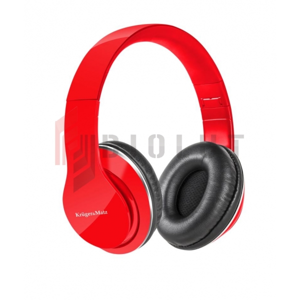 Słuchawki przewodowe nauszne Kruger&Matz model Street , kolor czerwony