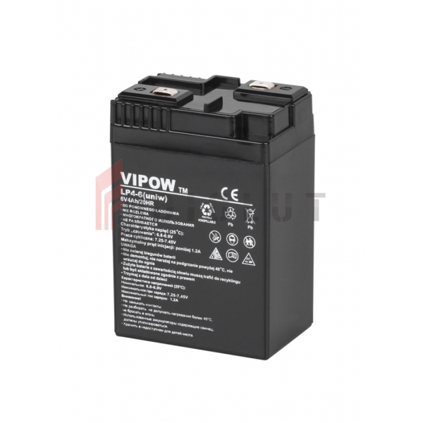 Akumulator żelowy VIPOW 6V 4Ah (uniw.)