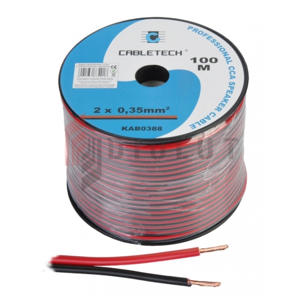 Kabel głośnikowy CCA 0.35mm czarno-czerwony