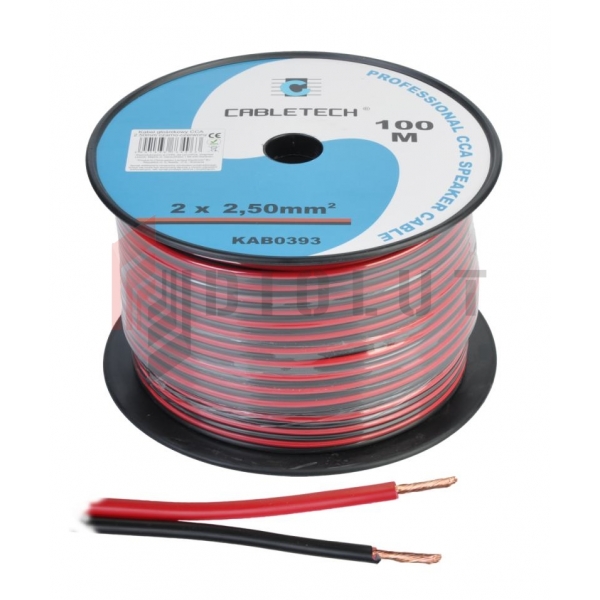 Kabel głośnikowy CCA 2.5mm czarno-czerwony