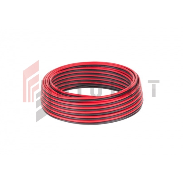 Kabel głośnikowy CCA 0.75mm  czarno-czerwony 10M