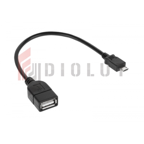 Kabel USB gniazdo A - wtyk micro USB 20cm