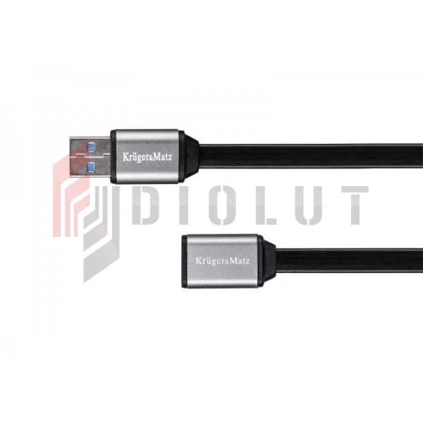 Kabel USB3.0 wtyk - gniazdo 1m Kruger&Matz płaski kabel