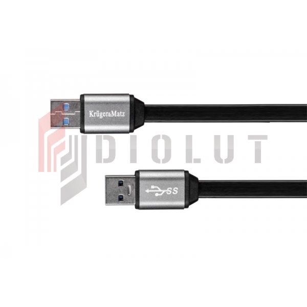 Kabel USB3.0 wtyk - wtyk  1m Kruger&Matz płaski kabel