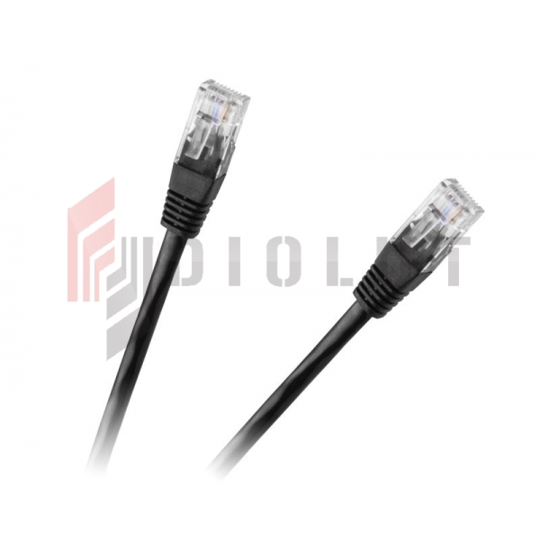 Patchcord kabel UTP 8c wtyk-wtyk 0,5m CCA czarny  cat.6e
