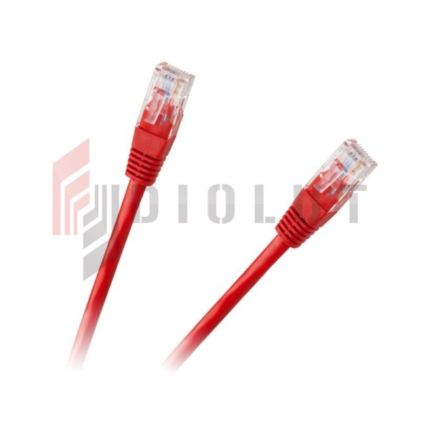 Patchcord kabel UTP 8c wtyk-wtyk 0,5m CCA czerwony  cat.6e