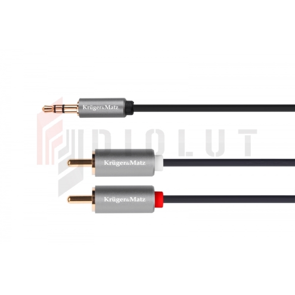 Kabel jack 3.5 wtyk stereo - 2RCA 1m Kruger&Matz Basic