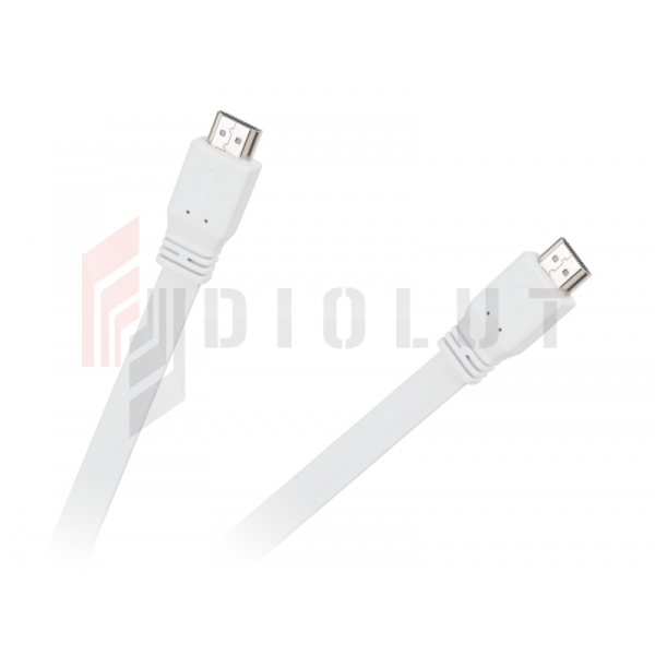 Kabel HDMI-HDMI płaski biały 2.0v 1.5M