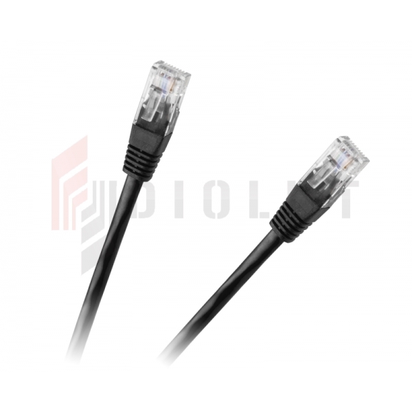 Patchcord kabel UTP 8c wtyk-wtyk 3,0m CCA czarny  cat.6e