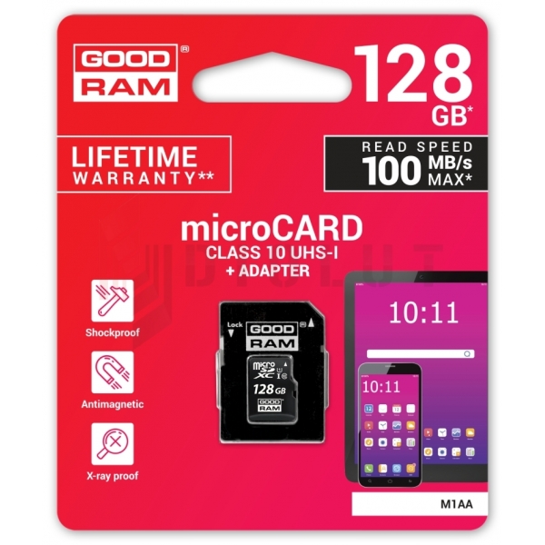 Karta pamięci microSD 128GB UHS-I Goodram z adapterem