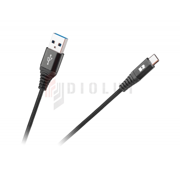 Kabel USB - USB typu C REBEL 50 cm czarny