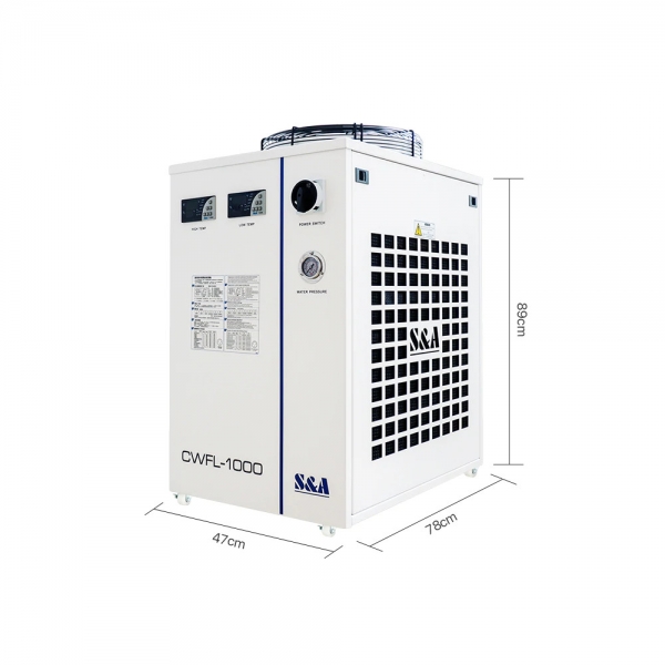 Profesjonalna chłodnica CWFL-1000 stosowana do aktywnego chłodzenia głowic oraz źródeł laserów fibrowych
