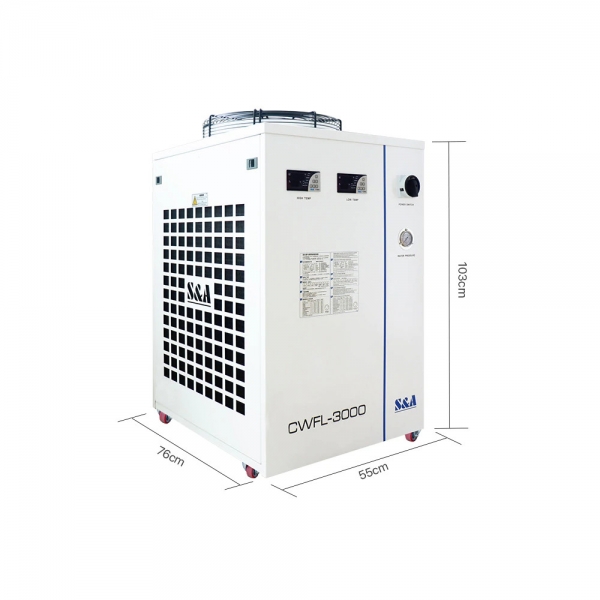 Profesjonalna chłodnica CWFL-3000 stosowana do aktywnego chłodzenia głowic oraz źródeł laserów fibrowych