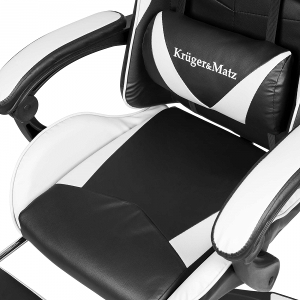 Fotel gamingowy Kruger&Matz Warrior GX-150 Czarno-biały
