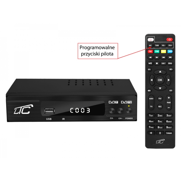 PS Tuner DVB-T-2/HEVC  LTC TV naziemnej DVB201 z pilotem programowalnym H.265