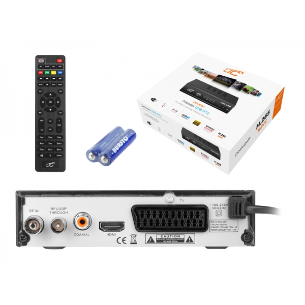 PS Tuner DVB-T-2  LTC TV naziemnej DVB302 z pilotem programowalnym H.265.