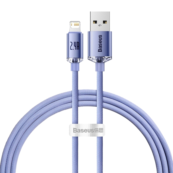 PS Kabel USB - IPHONE 8pin Lightning, 1,2m, 2,4A, BASEUS Crystal Quick Charge.