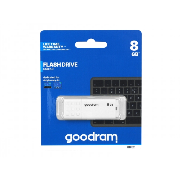 Pendrive GOODRAM 8GB USB 2.0, biały.