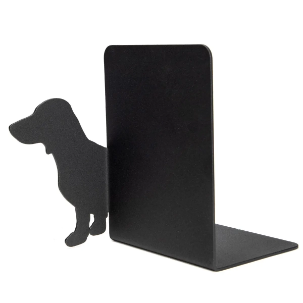 podpórka do książek metalowa czarny pies