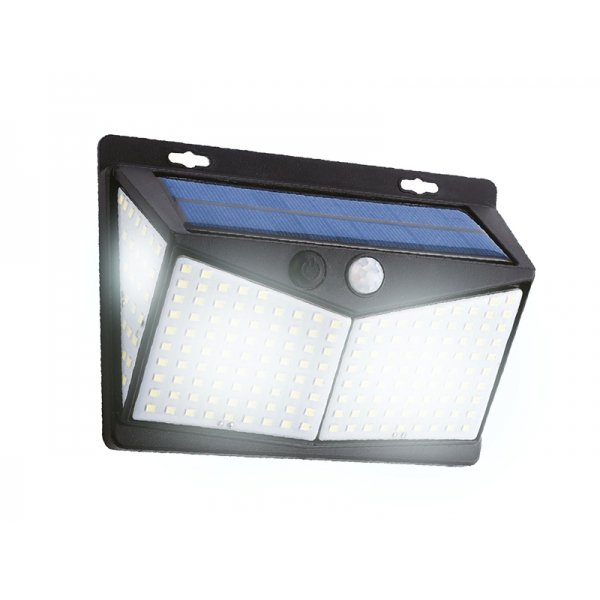 Lampa ścienna solarna LTC, ABS, 208*SMD LED, 5.5V 130MA, czujnik ruchu o zmierzchu, wodoodporna.