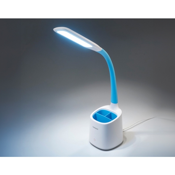 Lampka biurkowa LED TS-1809 niebieska z przybornikiem
