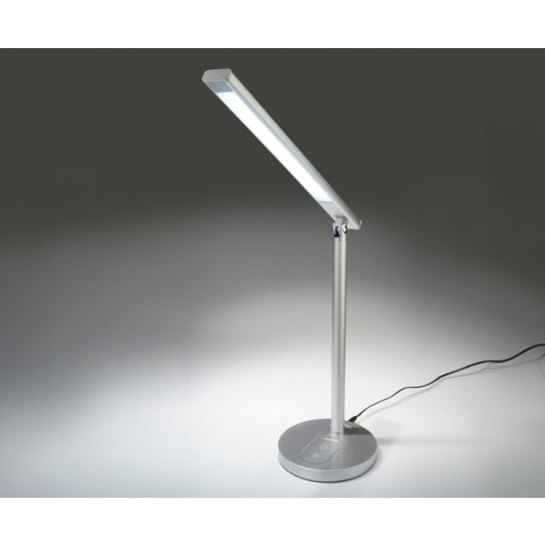Nowoczesna lampa biurkowa srebrna LED TS-1811