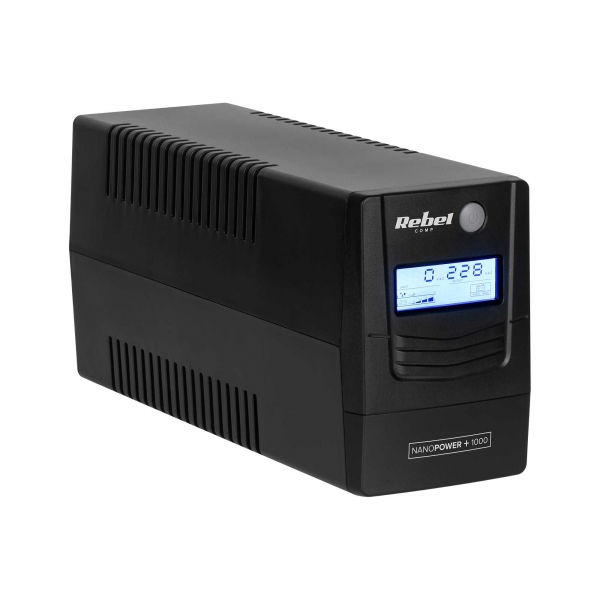 Zasilacz awaryjny komputerowy UPS REBEL model Nanopower Plus 1000 ( offline, 1000VA / 600W , 230 V ,