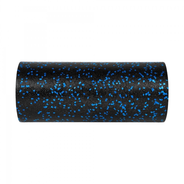 Wałek do masażu, roller piankowy gładki 14x33cm, kolor czarno-niebieski, materiał EPP, REBEL ACTIVE
